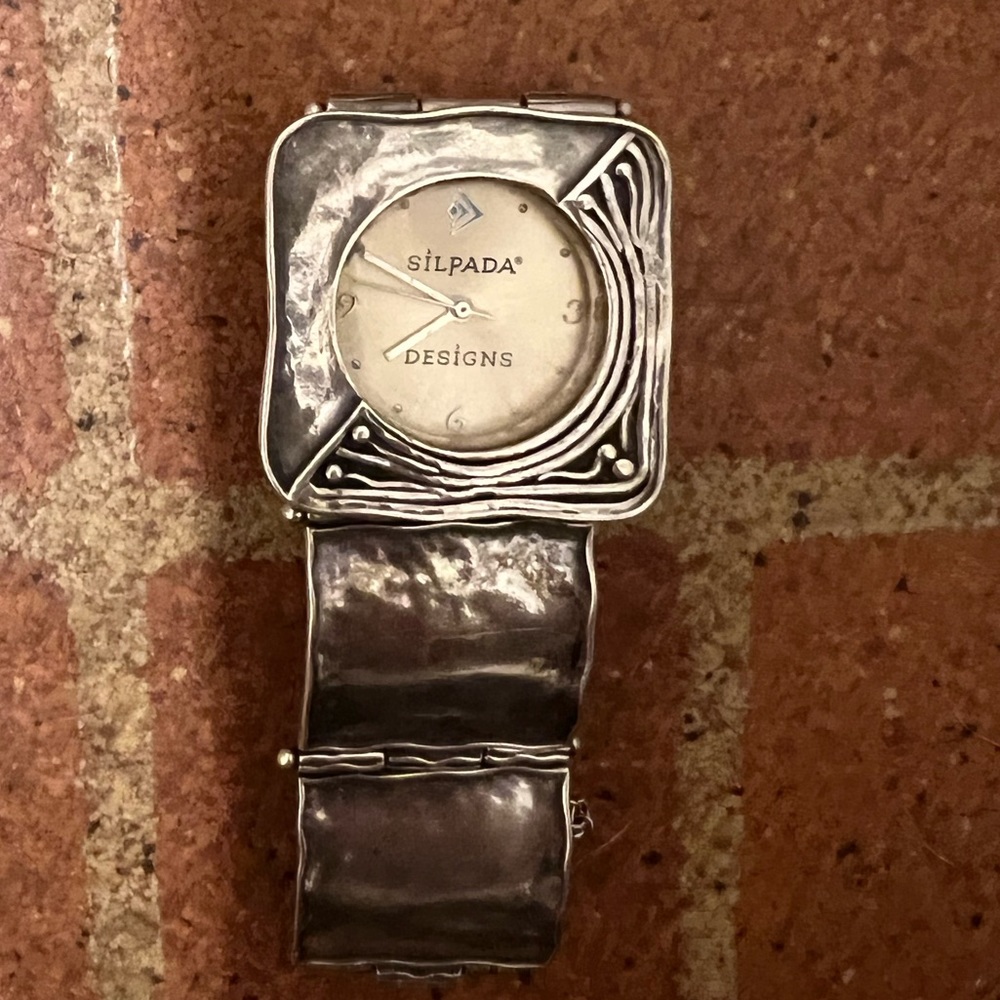 Vintage Silpada 925 Sterling Silver Watch Square Panel